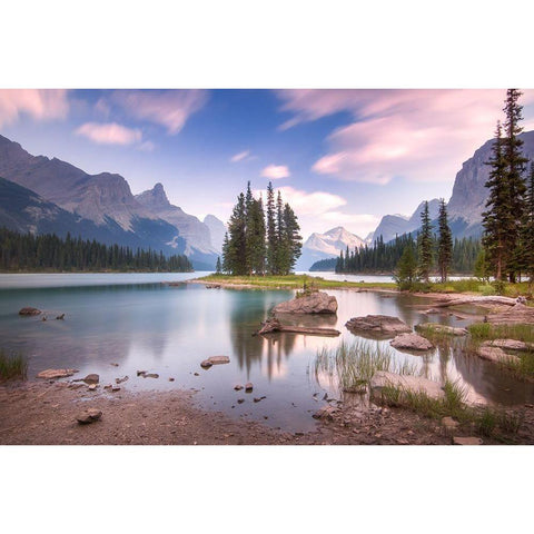 Spirit Island Black Modern Wood Framed Art Print with Double Matting by Schaarschmidt, Christoph