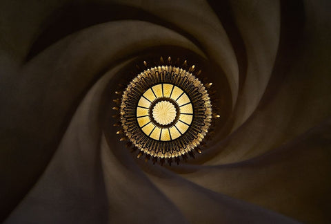 The Lamp White Modern Wood Framed Art Print with Double Matting by Echteld, Michael