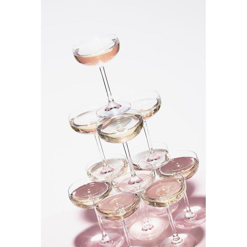 Champagne tower_1 White Modern Wood Framed Art Print by 1x Studio III