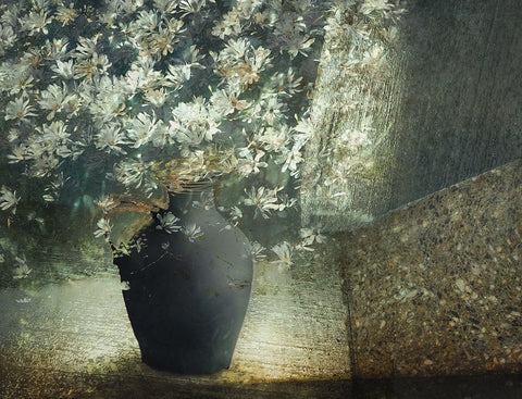 Floral Still Life Black Ornate Wood Framed Art Print with Double Matting by Talen, Nel