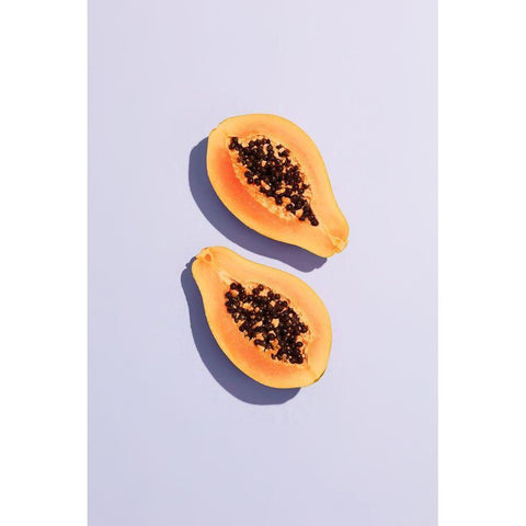 Papaya_2 Black Modern Wood Framed Art Print with Double Matting by 1x Studio III