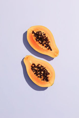 Papaya_2 White Modern Wood Framed Art Print with Double Matting by 1x Studio III