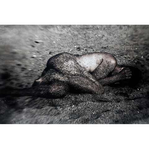 Mixing Black Modern Wood Framed Art Print by Bousca, Bogdan