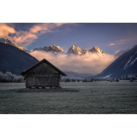 The Valley Of Barns Black Modern Wood Framed Art Print by Riml, Ludwig