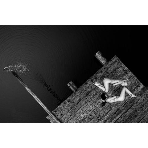 Waiting For The Night Boat Gold Ornate Wood Framed Art Print with Double Matting by D. Pop, Ovi