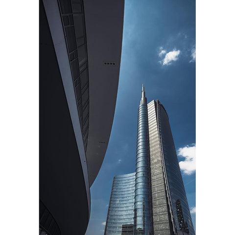 Peak Of Italy Black Modern Wood Framed Art Print by Tagliarino, Marco