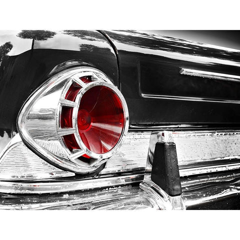 Us Classic Car 1963 New Yorker Rear Abstract Black Modern Wood Framed Art Print by Gube, Beate