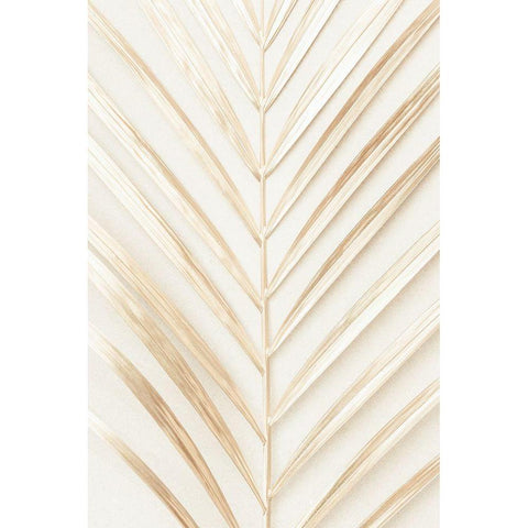 Golden Palm Leaf Black Modern Wood Framed Art Print by 1x Studio III