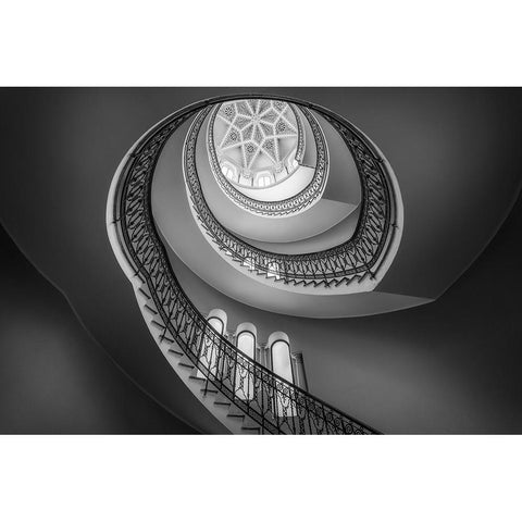 Sinuous Path White Modern Wood Framed Art Print by Ruiz Dueso, Jorge