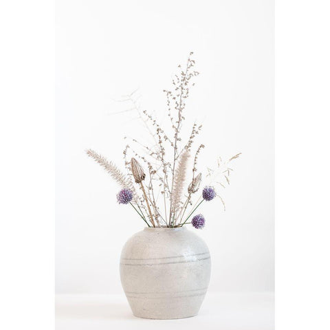 Fower Pot White Modern Wood Framed Art Print by 1x Studio III