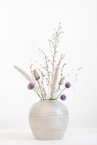 Fower Pot Black Ornate Wood Framed Art Print with Double Matting by 1x Studio III