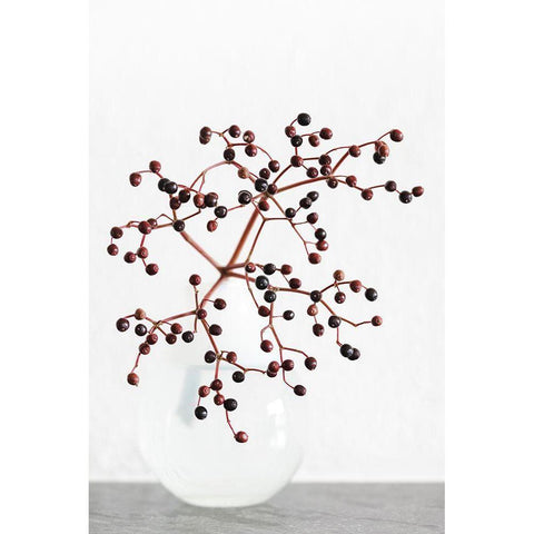 Vase_berries White Modern Wood Framed Art Print by 1x Studio III