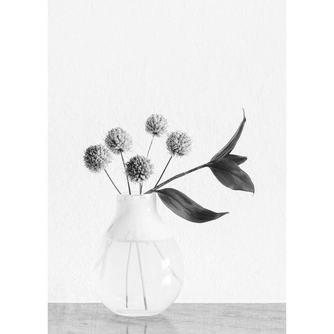 Vase_ chives flower White Modern Wood Framed Art Print by 1x Studio III
