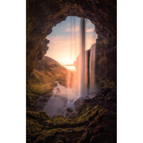 Serenity Black Modern Wood Framed Art Print with Double Matting by Heinz, Timo