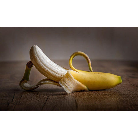 Miss Banana White Modern Wood Framed Art Print by Coenders, Chris