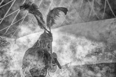 Singer Black Ornate Wood Framed Art Print with Double Matting by Masoud Arabshshi, Amir