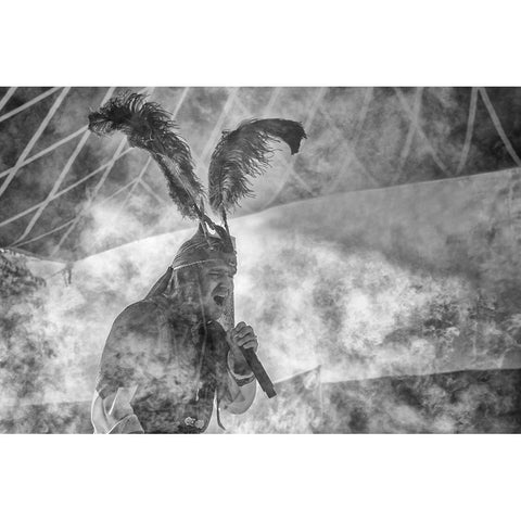 Singer Black Modern Wood Framed Art Print by Masoud Arabshshi, Amir