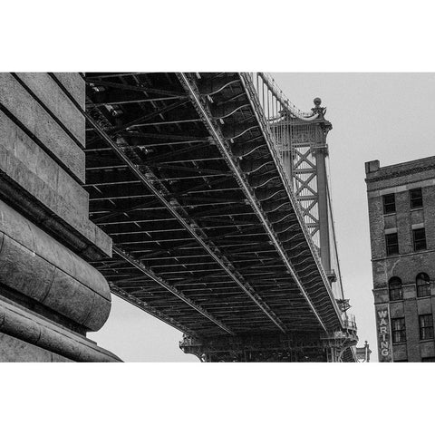 Manhattan Bridge - Brooklyn New York Black Modern Wood Framed Art Print with Double Matting by Ekstrand, Rikard