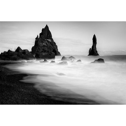 Black Sand Black Modern Wood Framed Art Print with Double Matting by Jikharev, Alexander