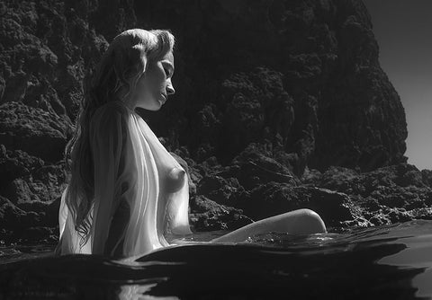 Enchanting Mermaid (Part 3) Black Ornate Wood Framed Art Print with Double Matting by Lazzarotti, Paolo