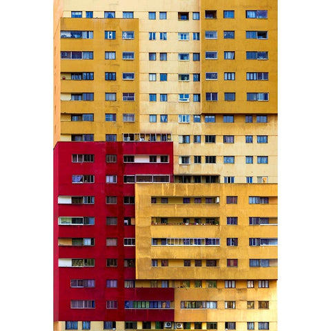 A Building Full Of Life Black Modern Wood Framed Art Print with Double Matting by Mohammad Hossein, Hamid