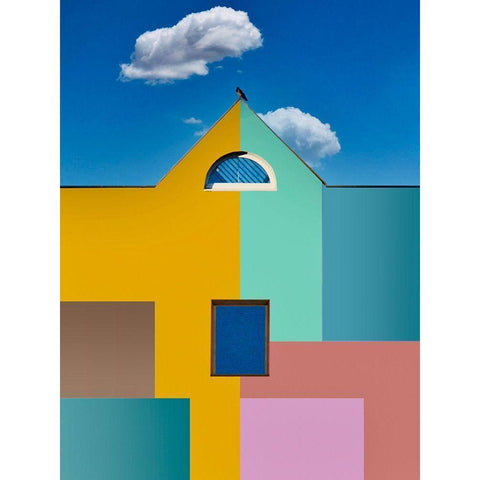 The Raven Black Modern Wood Framed Art Print with Double Matting by Orbach, Arnon