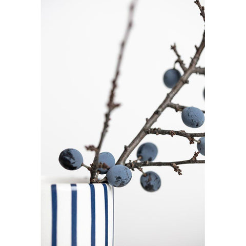 Berries Blue White Modern Wood Framed Art Print by 1x Studio III