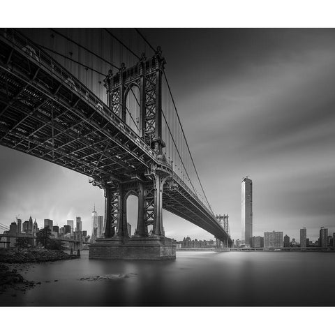 Next To Manhattan Gold Ornate Wood Framed Art Print with Double Matting by Wada, Yoshihiko