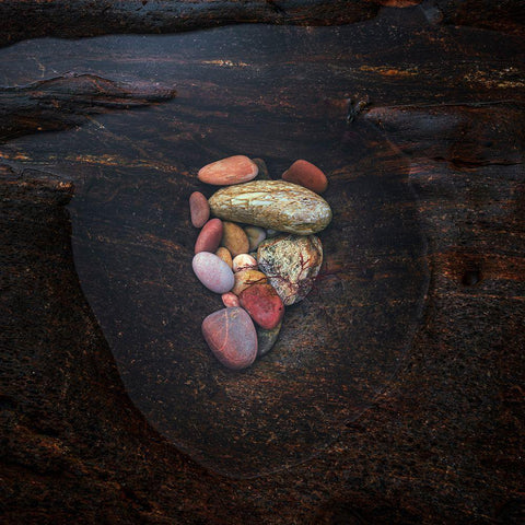 Pebbles White Modern Wood Framed Art Print by Marcos
