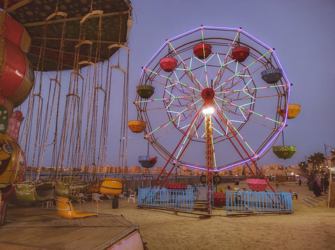 Summer Fun Black Ornate Wood Framed Art Print with Double Matting by Shehata, Ahmed