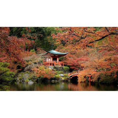 Fall In Love With Kyoto Black Modern Wood Framed Art Print with Double Matting by Saito, Misaki