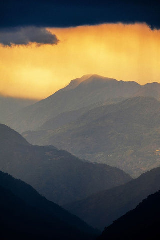 The layers of the Mountain. White Modern Wood Framed Art Print with Double Matting by Arifuzzaman, Md.