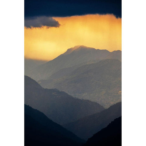 The layers of the Mountain. Gold Ornate Wood Framed Art Print with Double Matting by Arifuzzaman, Md.