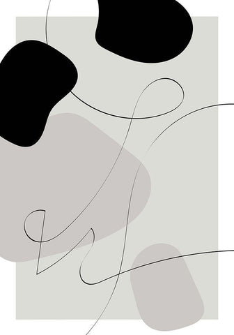 Shapes Autograph White Modern Wood Framed Art Print with Double Matting by 1x Studio II