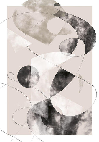 Shapes Shatters White Modern Wood Framed Art Print with Double Matting by 1x Studio II