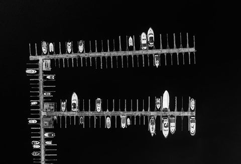 Marina Black Ornate Wood Framed Art Print with Double Matting by Pezelj, Sasa