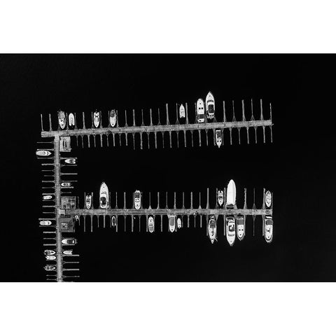 Marina Black Modern Wood Framed Art Print by Pezelj, Sasa