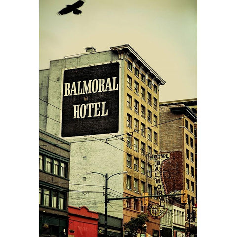 Balmoral Hotel Black Modern Wood Framed Art Print with Double Matting by Lops, Diego