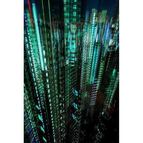 tokyo layers Black Modern Wood Framed Art Print by Makoto, Sasaki
