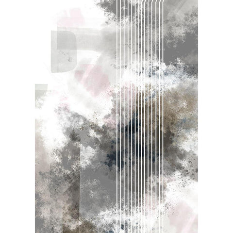 Stripes 02 Black Modern Wood Framed Art Print with Double Matting by 1x Studio II