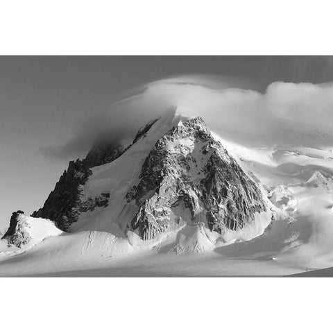 Misty Mountain Cold Black Modern Wood Framed Art Print with Double Matting by Feldman, Ori