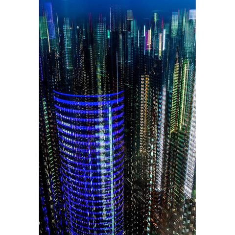 tokyo layers Gold Ornate Wood Framed Art Print with Double Matting by Makoto, Sasaki