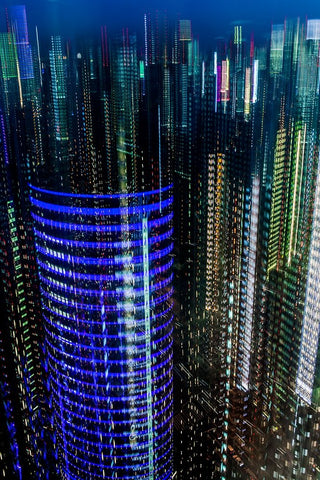 tokyo layers White Modern Wood Framed Art Print with Double Matting by Makoto, Sasaki