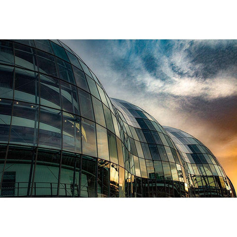 Twilight Domes Black Modern Wood Framed Art Print by Wride, Linda