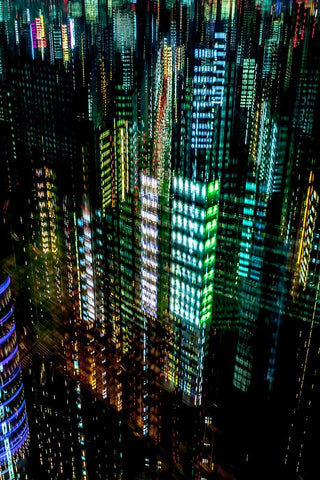 tokyo layers White Modern Wood Framed Art Print with Double Matting by Makoto, Sasaki