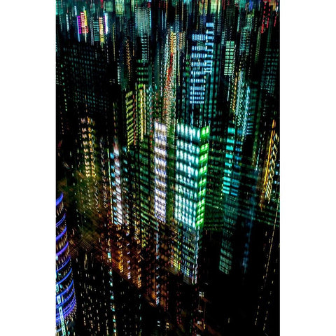 tokyo layers White Modern Wood Framed Art Print by Makoto, Sasaki