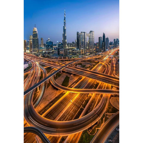 Curvaceous Black Modern Wood Framed Art Print by Jabeen, Rana