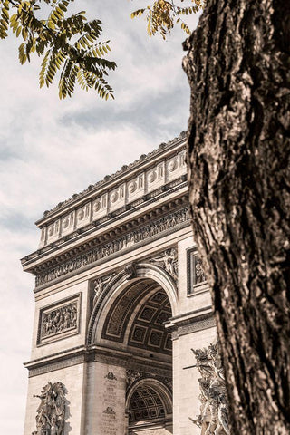 Arc de Triomphe Paris Black Ornate Wood Framed Art Print with Double Matting by 1x Studio III