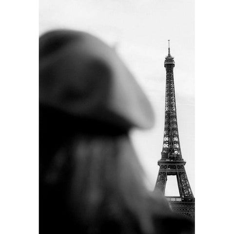 Eiffel Tower - Tour Eiffel Black Modern Wood Framed Art Print with Double Matting by 1x Studio III