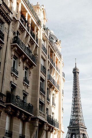 Eiffel Tower - Tour Eiffel White Modern Wood Framed Art Print with Double Matting by 1x Studio III